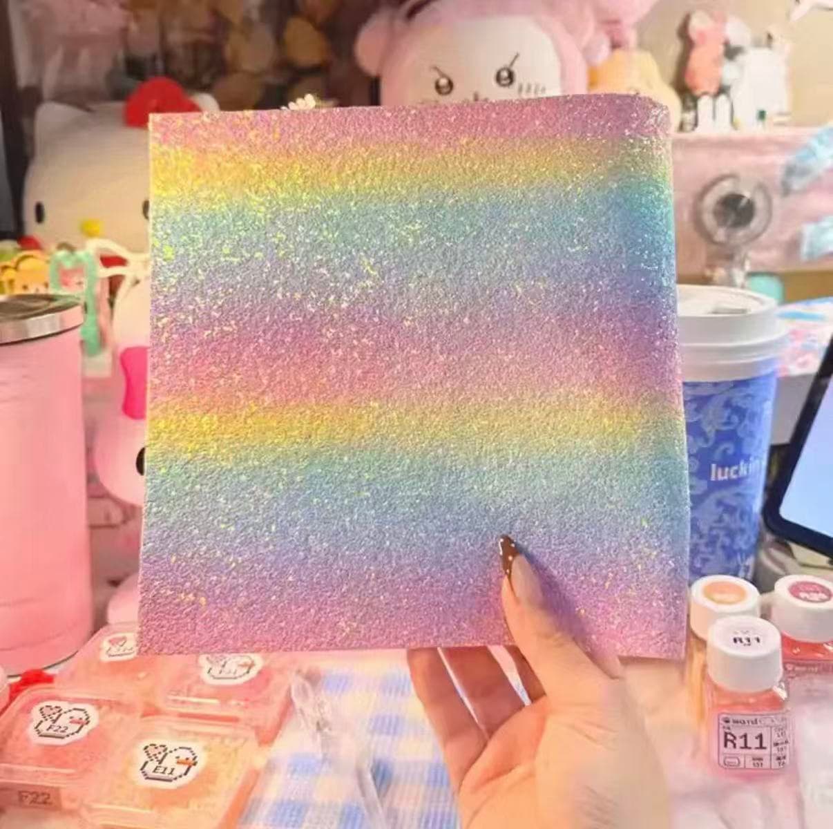 Glitter Ironing Cloth — Rainbow