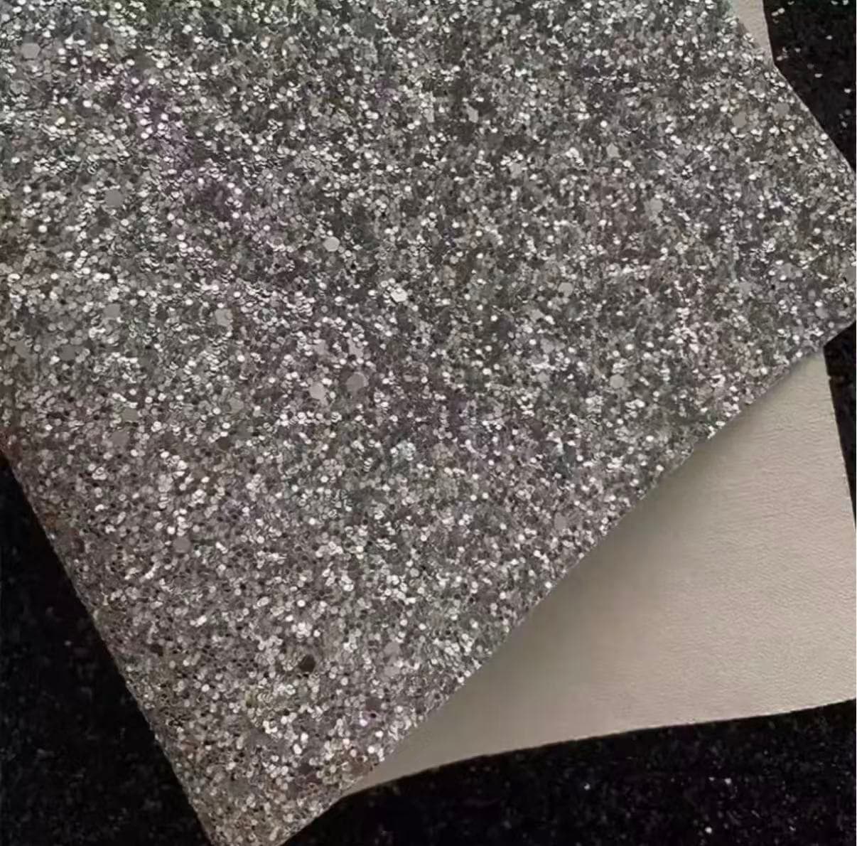 Glitter Ironing Cloth — Silver Chunky